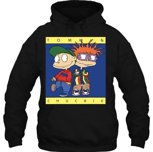 Tommy \u0026 Chuckie 90'S Rugrats Hoodie Sweatshirt Black Size S NWOT | eBay